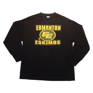 Vintage Tee Shirt Edmonton Eskimos Extra Large US XL Long Sleeve Crew Neck CFL